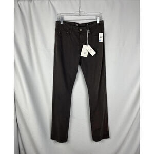 $278 AG Adriano Goldschmied Everett Slim Straight Pants Sateen Brown Size 30 W
